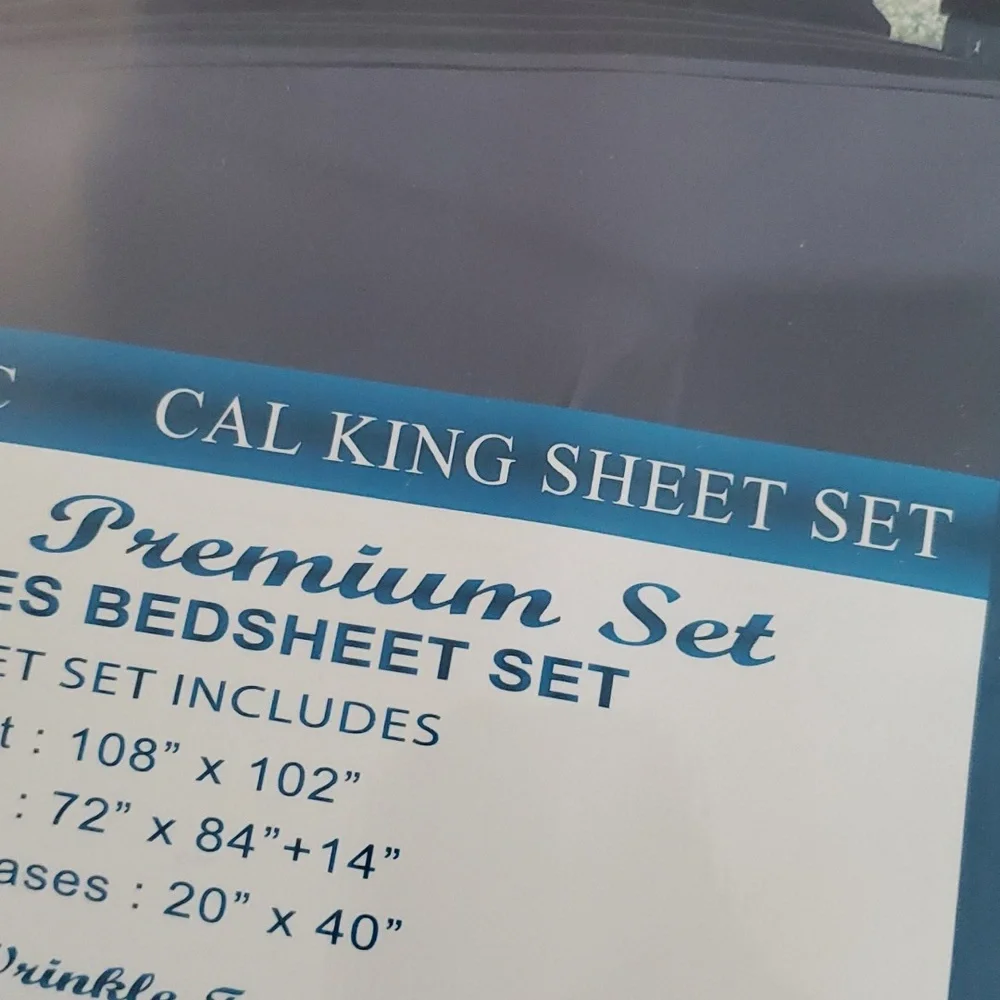 New dark gray lux decor collection Cal king 6 pcs bedsheet set